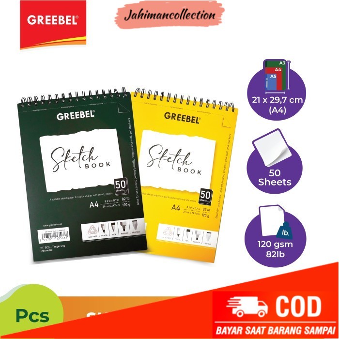 

✨ BISA COD ✨ GREEBEL SKETCH BOOK A4 12002