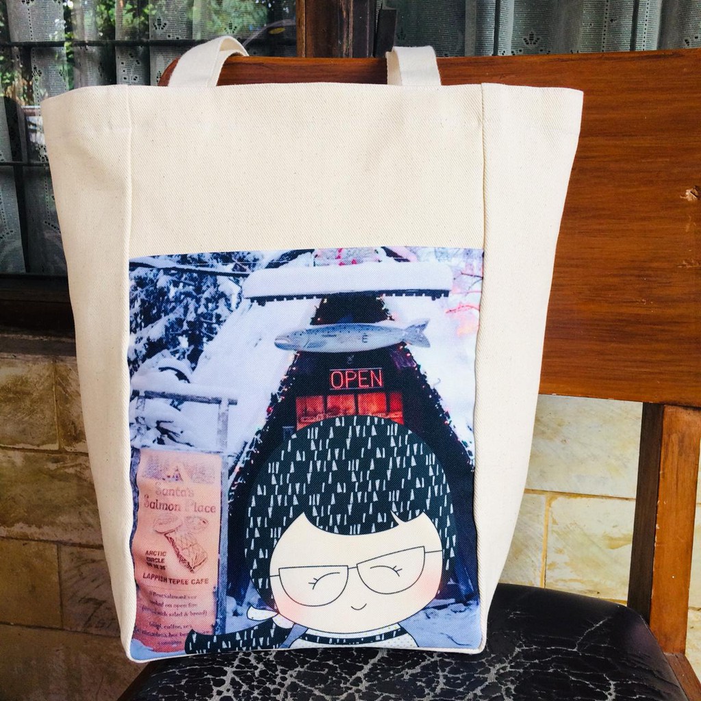 Totebag Tas Tote Kanvas Handmade Printing Original Character Chloe