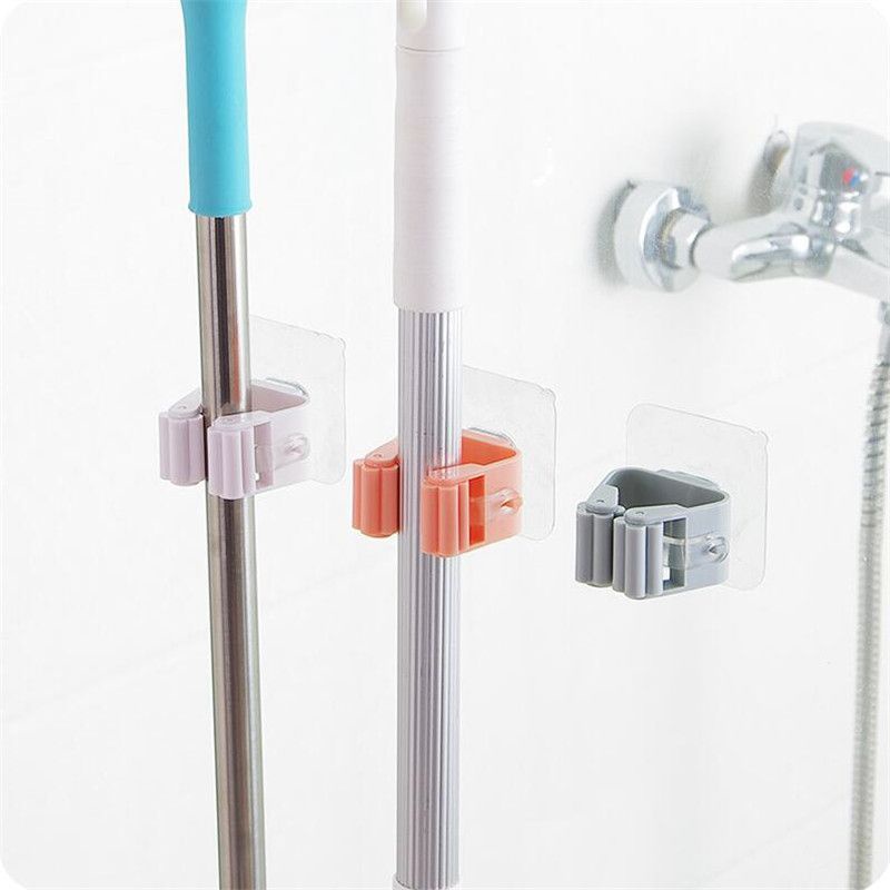 Wall Mounted Mop Organizer Holder Brush Broom Hanger Storage Rack Kitchen Tool