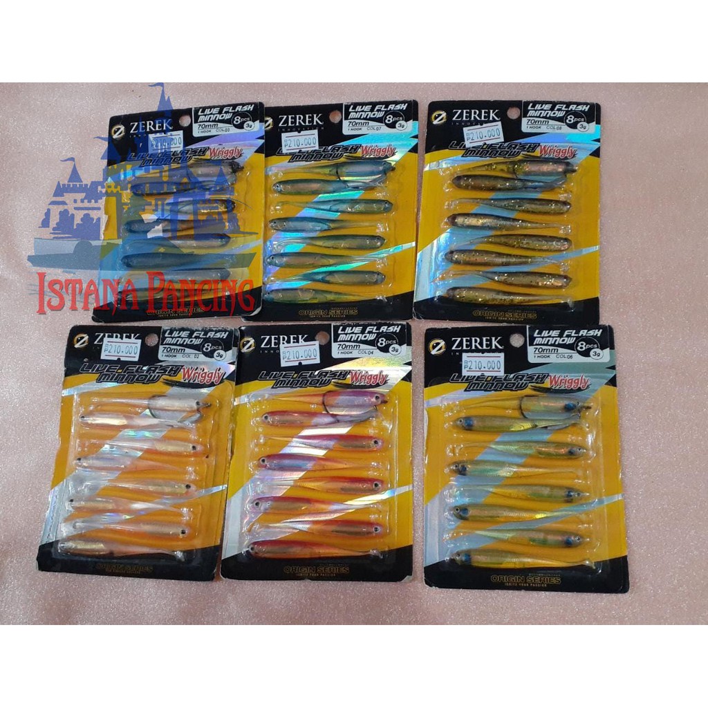 UMPAN ZEREK LIVE FLASH MINNOW 70MM,90MM,110MM,130MM UMPAN KARET ISTANAPANCINGTTE