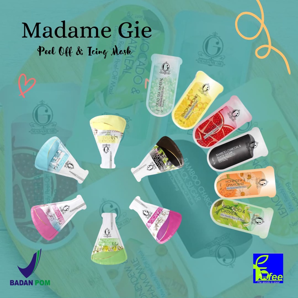 [LOCAL] - MADAME GIE BEAUTY MUD ICING MASK /PEEL OFF MASK/ MASKER SACHET N PEEL OFF MADAME GIE