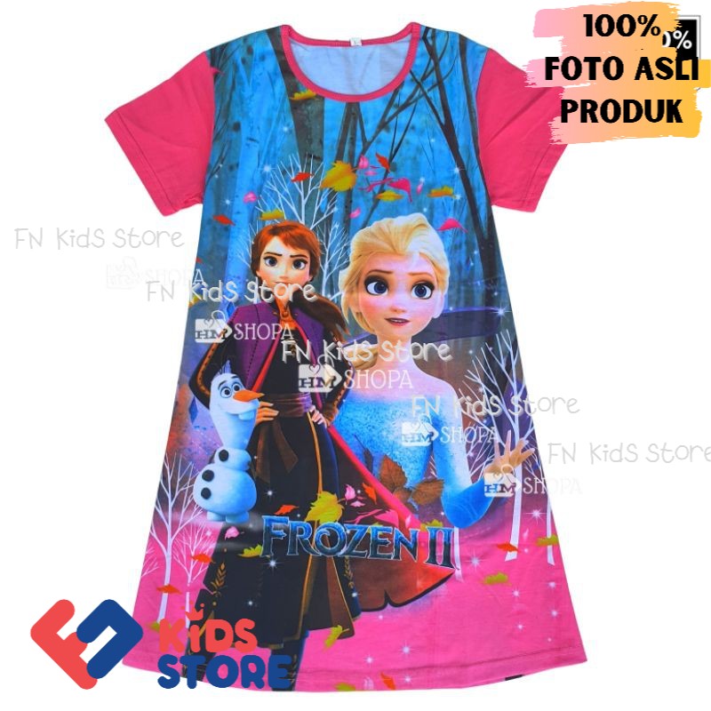 HMshopa - Terbaru Baju Dress Anak Perempuan FROZEN 2 Baju Anak Daster Dress frozen size 5-10 tahun