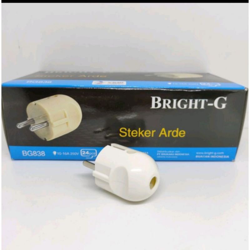 Steker Bulat Bright G/ Colokan Arde Bulat