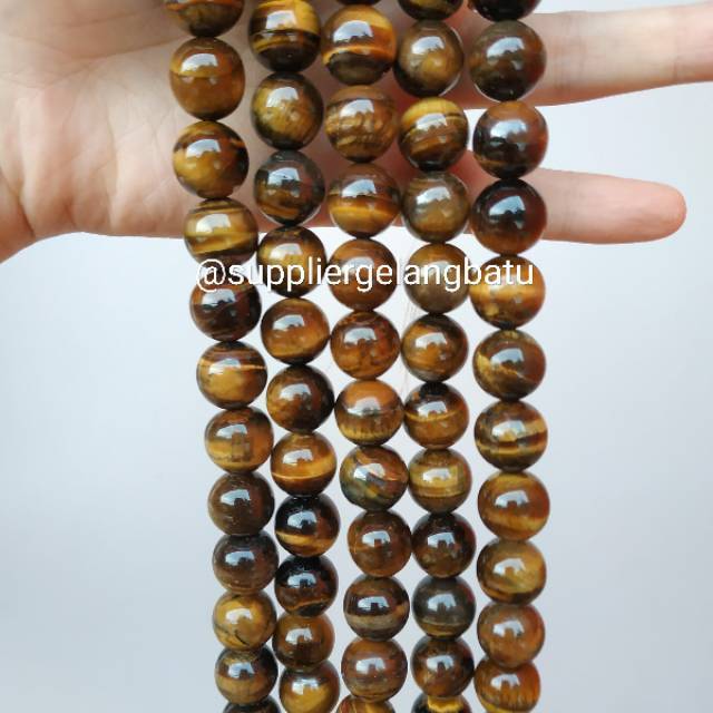 brown tiger eye biduri sepah cokelat mata singa 12mm natural akik