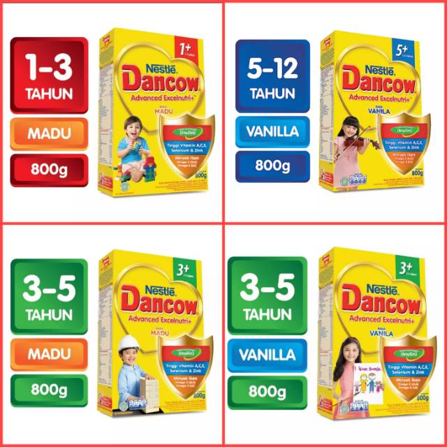 Dancow 1+/3+/5+ madu /vanilla/coklat 800 Gr | Shopee Indonesia