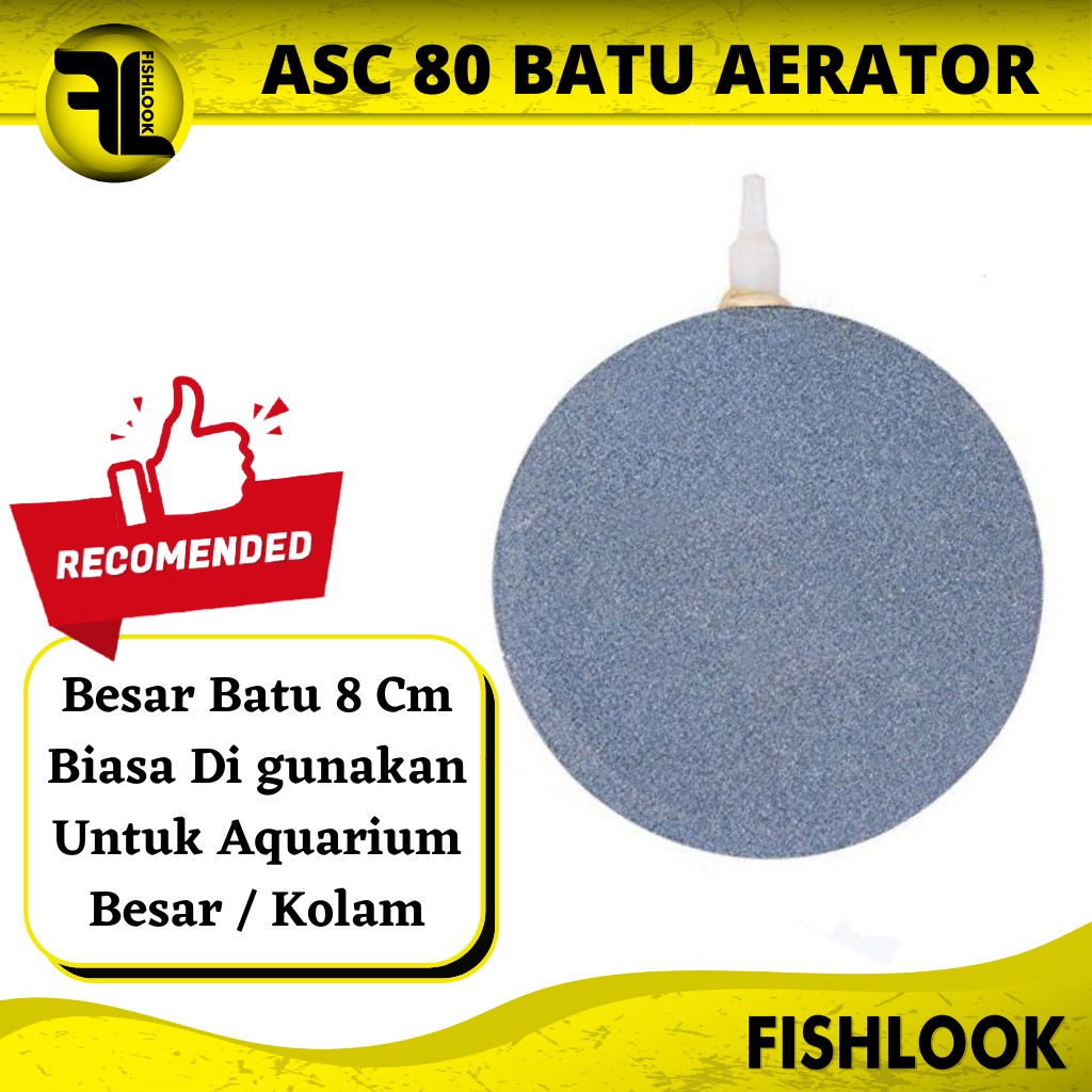 AIRSTONE AIR STONE BATU GELEMBUNG AERATOR BULAT PIPIH 8 CM / 80 MM ASC-80 ASC80 ASC 80