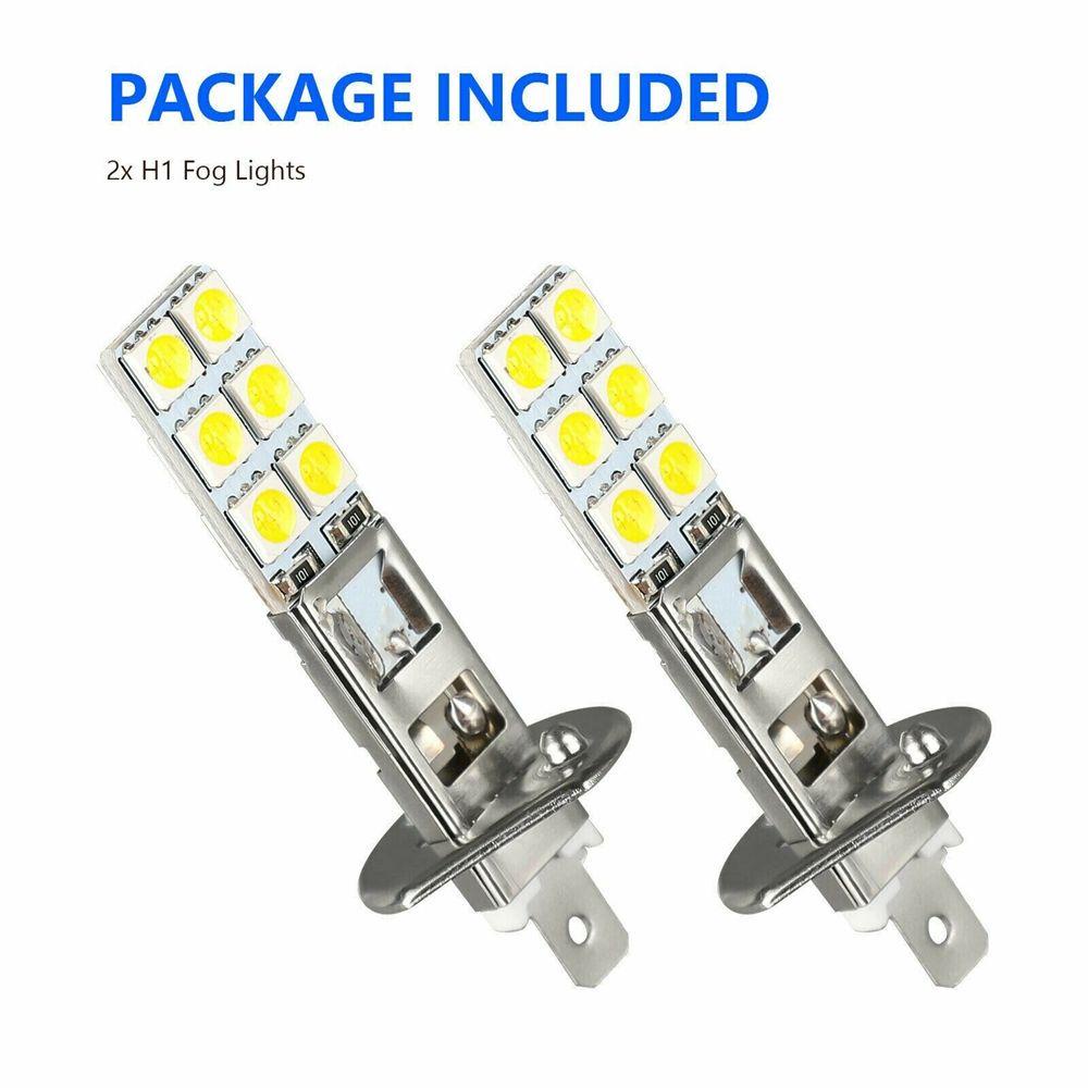 Populer 2Pcs/Set Lampu Kabut Mobil 12SMD-5050 6000K Super Putih H1 Super Terang Hi/Low Kit Beam DRL