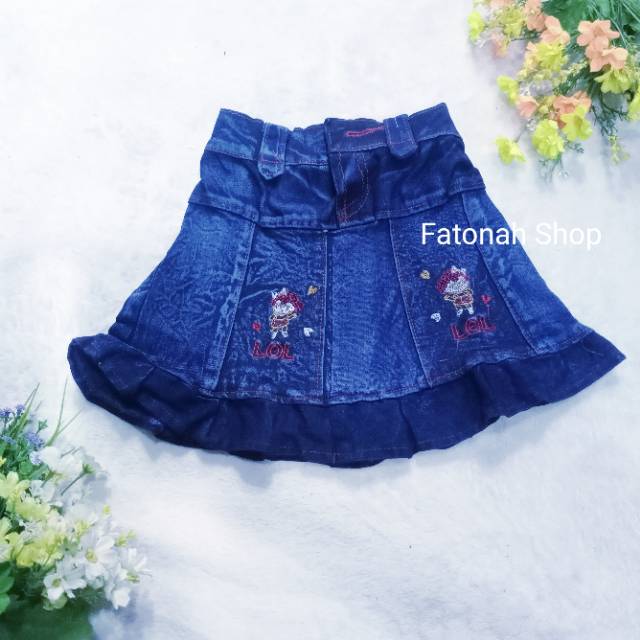 Rok jeans anak rok pendek anak murah grosir ecer 1 2 3 tahun