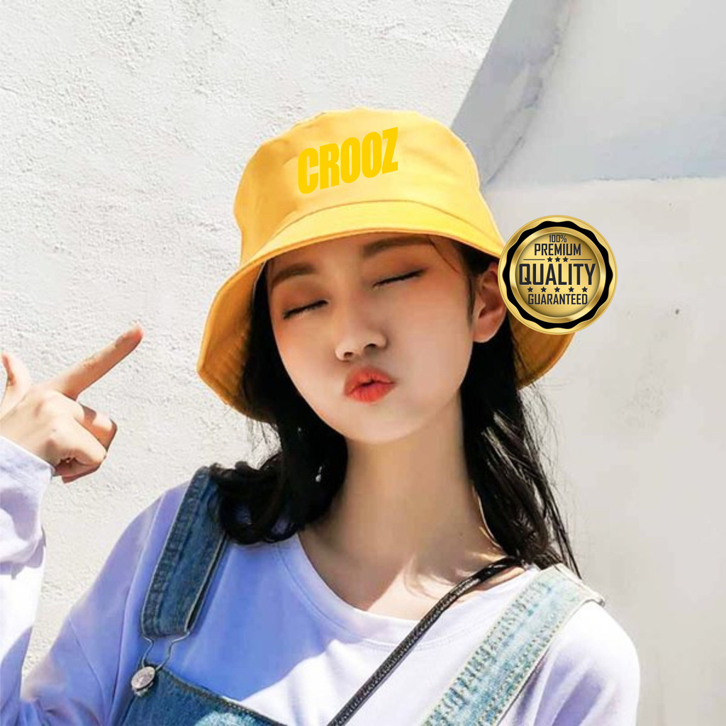 Terbaru Bucket Topi Distro Topi Pria Aksesoris CROOZ Kuning Supe