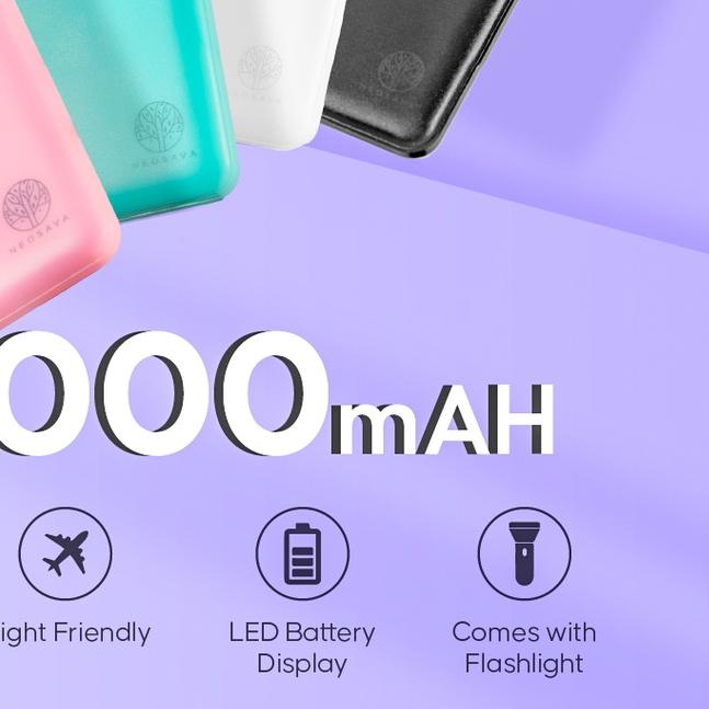 Powerbank 20000 mAh NEOSAVA Dual USB LED Mini Murah Fast Charging Original Android Universal