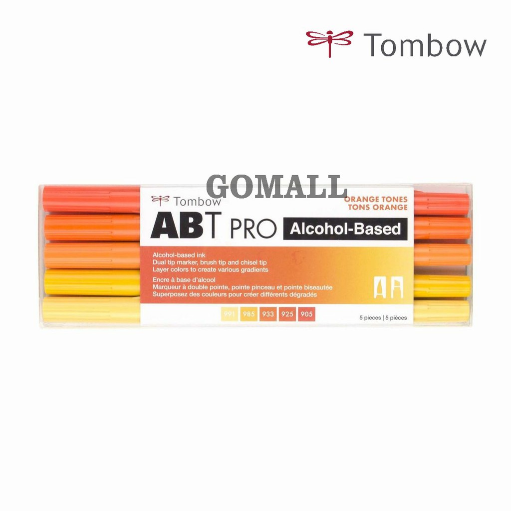 

Tombow ABT PRO Dual Brush Pen Set 5 Colors Alcohol Based - Orange Tones