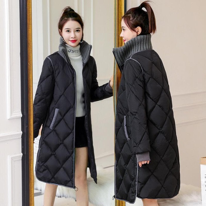 Jaket Panjang wanita turtleneck Winter Long Coat