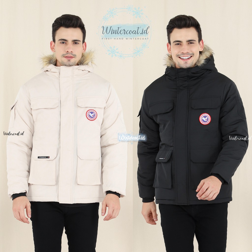 Men winter coat mantel jacket jaket gunung pria musim dingin hangat Mando import jumbo big size