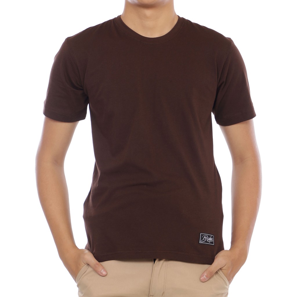 Kaos polos combed 30s coklat Yang Lagi Hits