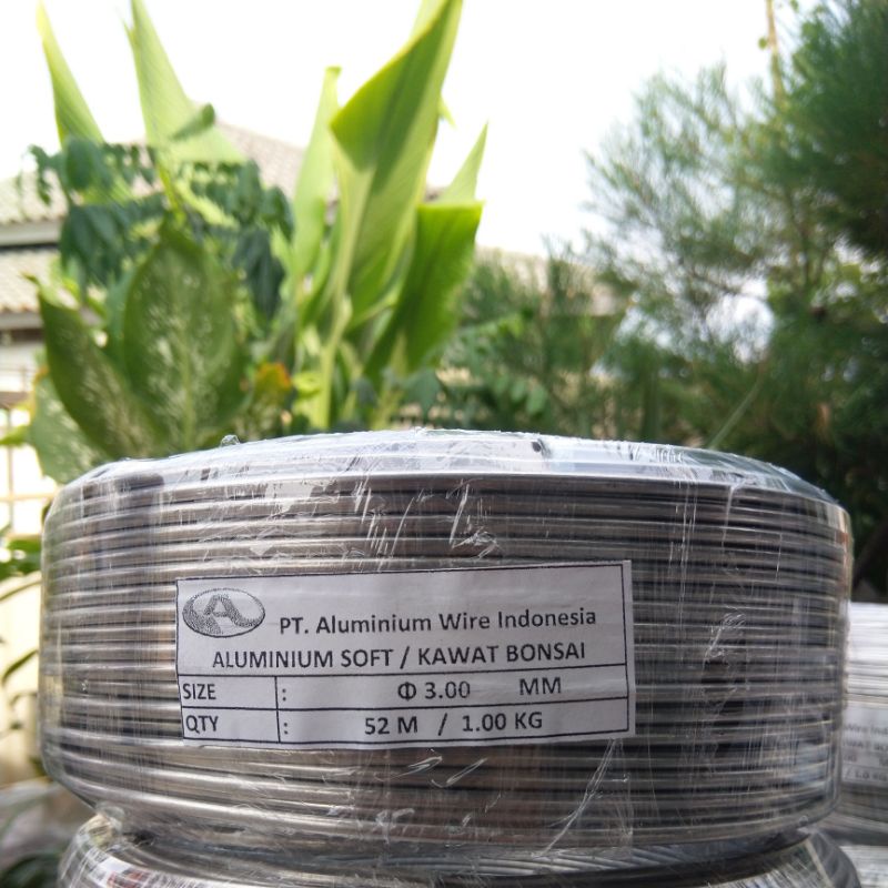 kawat bonsai aluminium 1 mm ~ 7 mm per roll 1 kg berbagai macam ukuran bahan soft mudah di bentuk