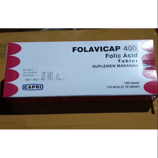 FOLAVICAP 400MCG PER BOX