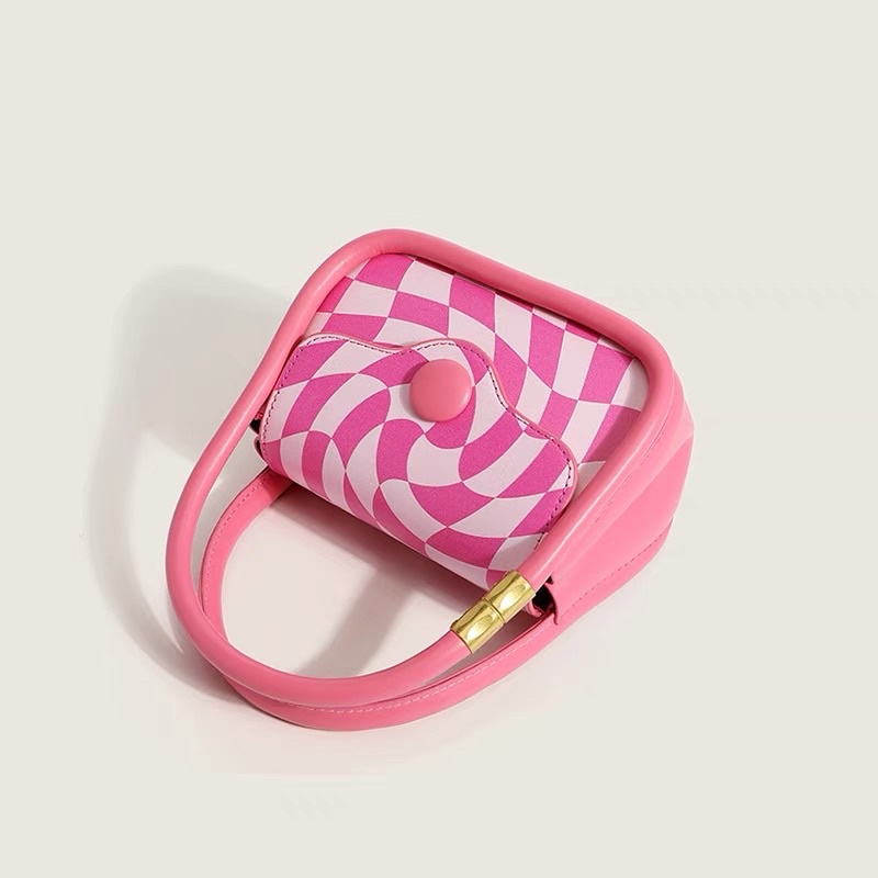 [ready stock] manda mini bag | tas selempang ukuran mini lucu imported motif kotak kotak hijau bunga putih pink lollipop gaya korea