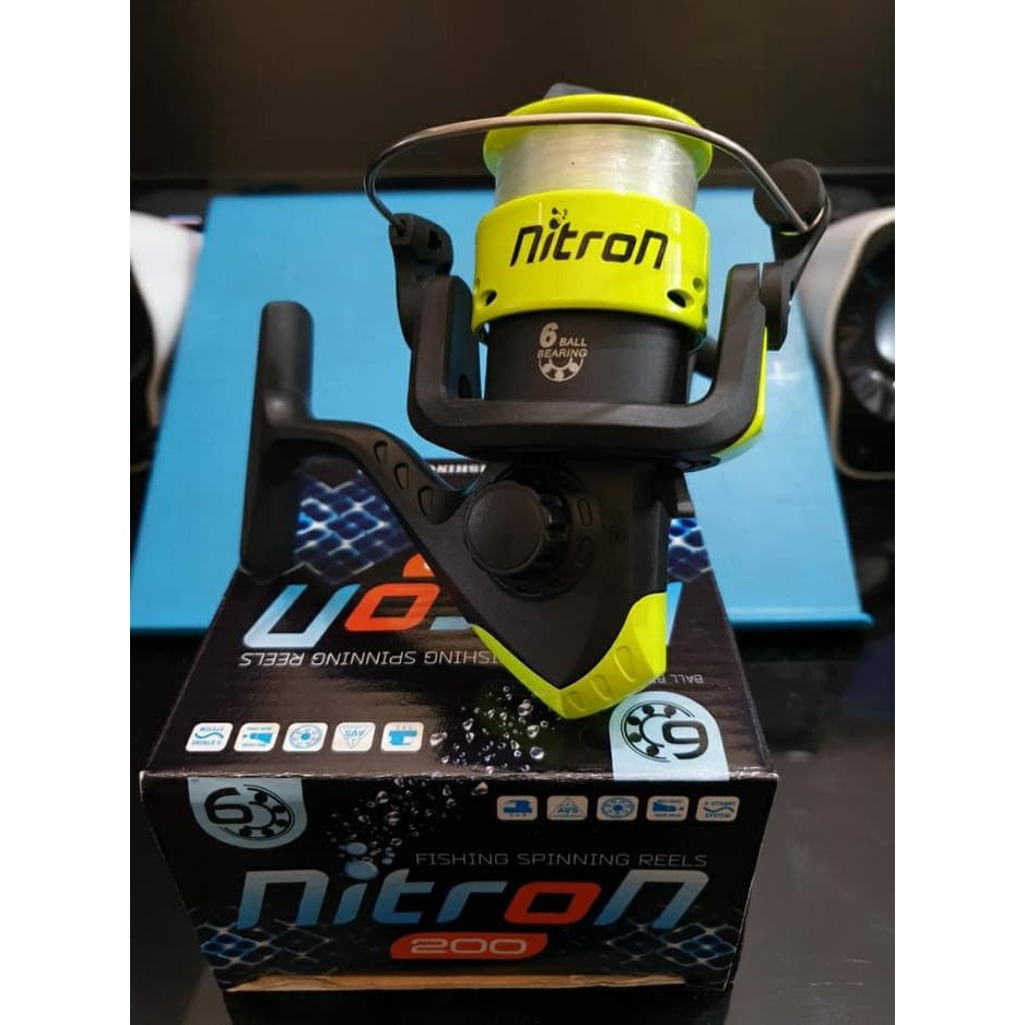 REEL SPINNING  NITRON 200  BODY MULUS SPOOL WARNA TRENDY  6 BEARINGS  KUALITAS IMPORT TERLARIS