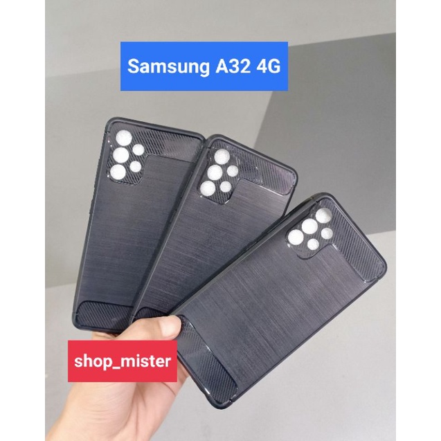 Softcase Silikon Black TPU Carbon Samsung A32 4G / Case Soft Case Ipaky Carbon Samsung A32 4G