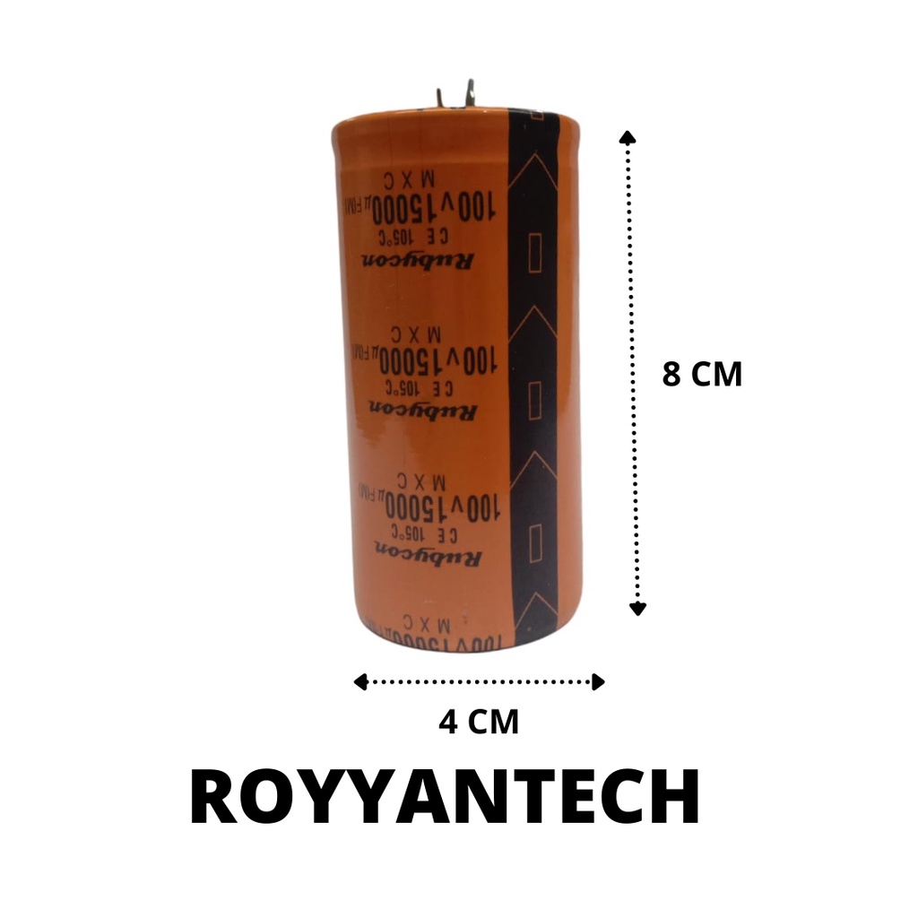 ELCO 15.000UF 100V RUBYCON ELKO 100 VOLT 15.000 UF RUBYCON ORANGE