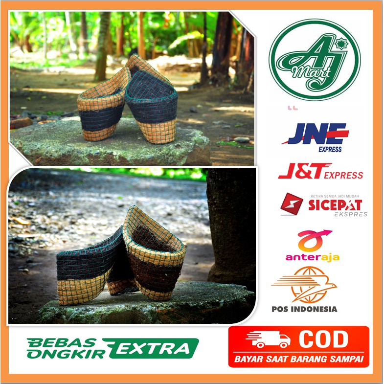 Pot /vas bunga/anggrek bulan Tempel dinding gantung Serabut anggrek sabut kelapa