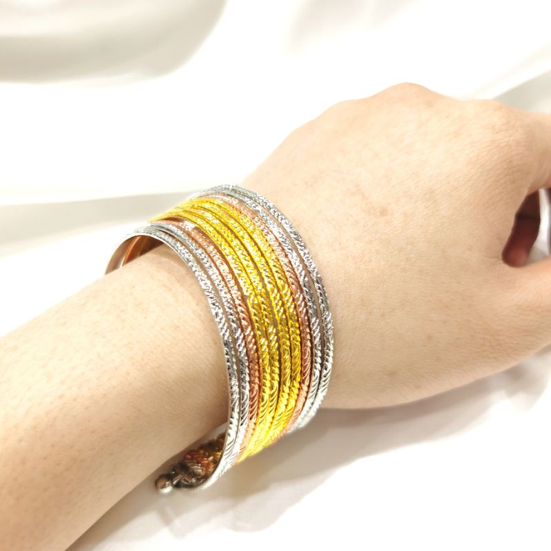 Gelang Keroncong Rhodium Wanita Elastis