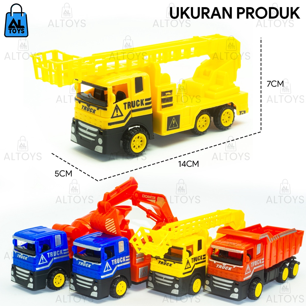 MOBIL MOBILAN TRUK PROYEK MAINAN KONSTRUKSI SET PULLBACK ISI 4PCS MT06