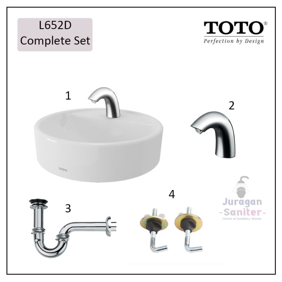 Toto L652D Wastafel Meja Bulat Kran Sensor