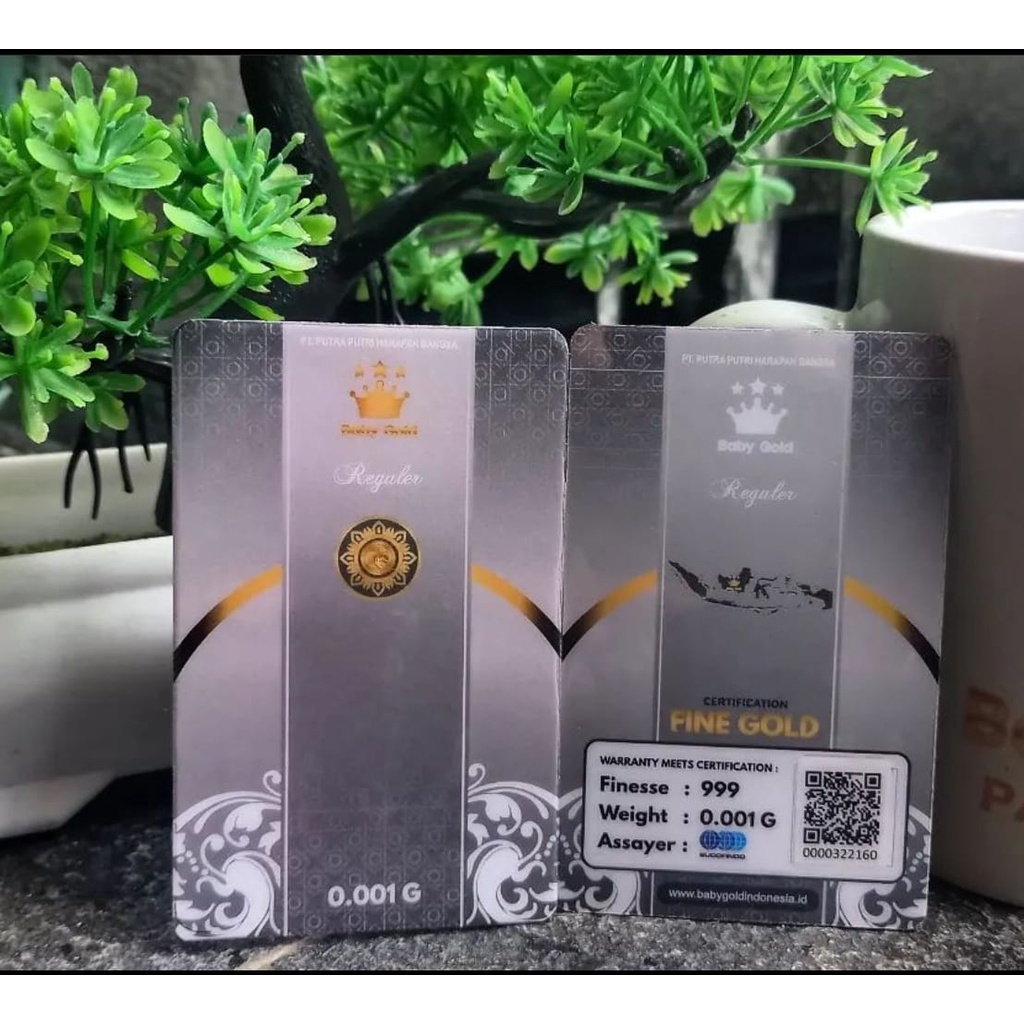 Babygold Emas Mini 0,001 gram Emas 24 Karat mini gold termurah-Kemasan PVC