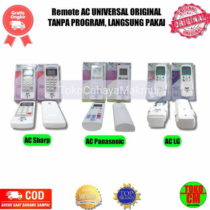 Remot Remote Joker AC-P3,Sharp,LG / Remote AC Joker Original Tanpa Program