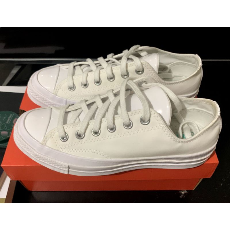 Preloved Converse Chuck 70 Patent Pop - White/Electric Aqua Size 38