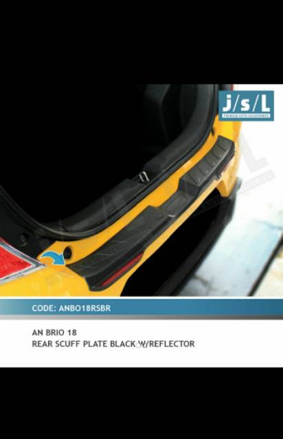 Sillplate belakang hitam reflektor all new Brio 2018-2019 jsl