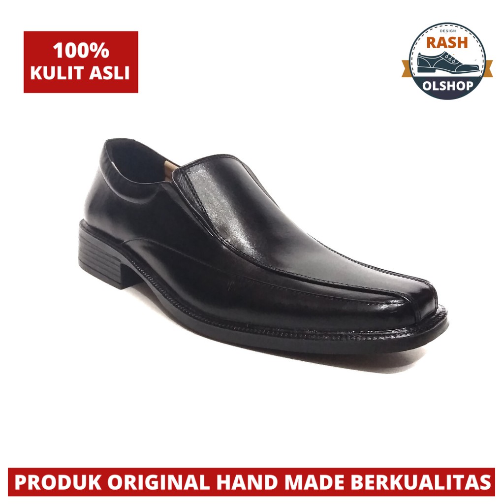 Original Kulit Asli Sepatu Formal Pria Model Slip On