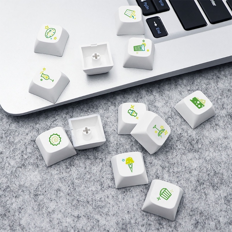 Zzz PBT XDA Profile Keycaps 5 Sisi 12 Tombol Motif Lemon Untuk Keyboard Mekanik