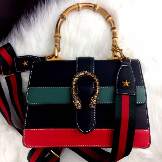 Gucci Dionysus Striped Bamboo Top Handle BB #6136
