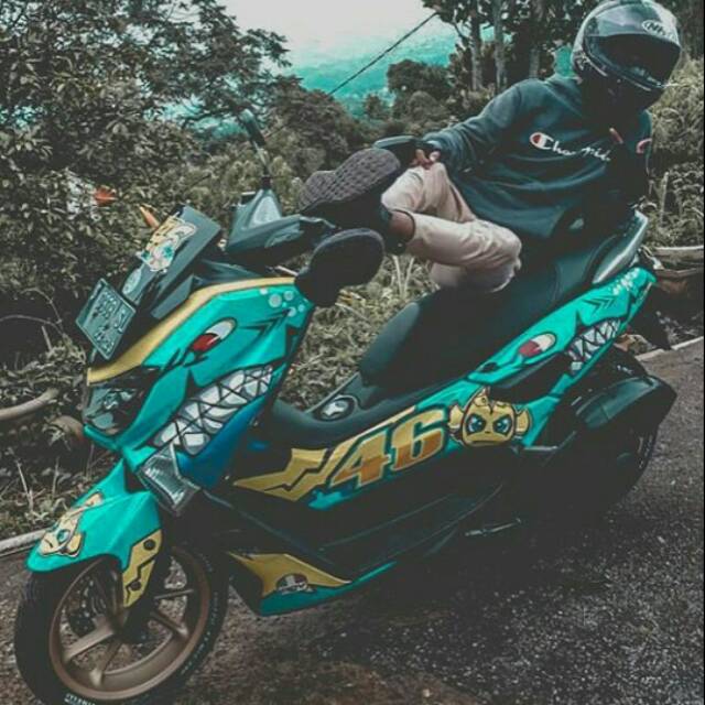 DECAL NMAX SHARK HIJAU TOSCA sticker fullbody
