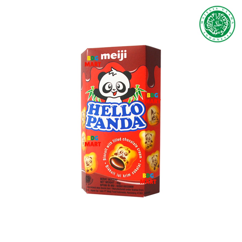 

Meiji Hello Panda Chocolate Biskuit Isi Krim Coklat Halal MUI - 45gr