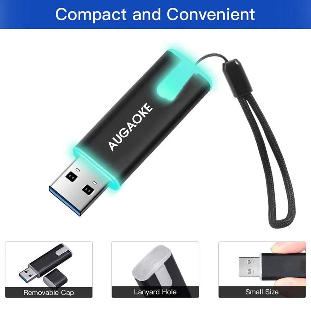 (Huluboy) Flashdisk USB 3.0 AUGAOKE 512GB / 1TB / 2TB Plug &amp; Play Bahan Metal Untuk PC