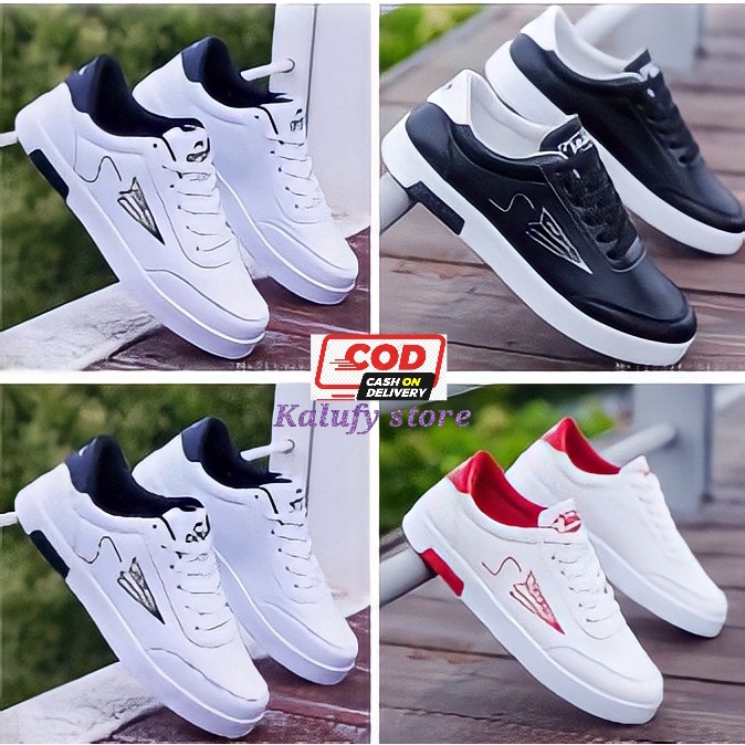 Spatu Pria dan Wanita Terbaru 2021 Sapatu sneakers tali sptu sport cwo dan cwe putih hitam murah