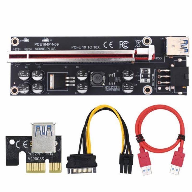 PCI RISER MINING 009S PLUS / RISER 009S+ 8 CAPACITORS - 009S