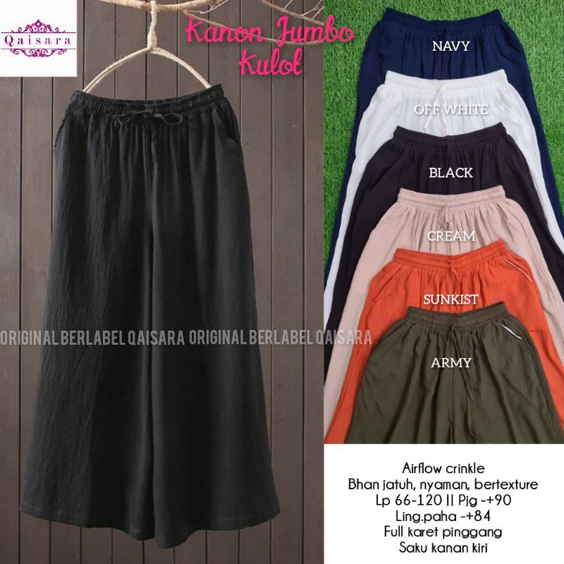 Kanon Jumbo Kulot Rayon Crinkle Premium