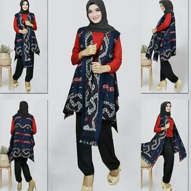 Cardigan tenun notif toraja longkek + free masker tenun