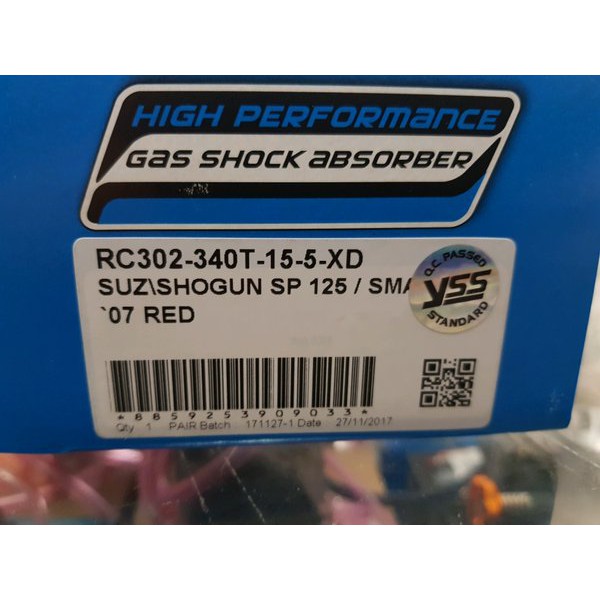 SHOCK YSS G SERIES 340 MM TABUNG ATAS RXKING - SUPRA - GRAND RACING ORIGINAL ORI