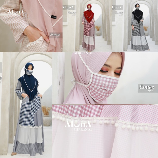 Ready Stok Esmee Syari Free Masker Original By Aluna Mirranda