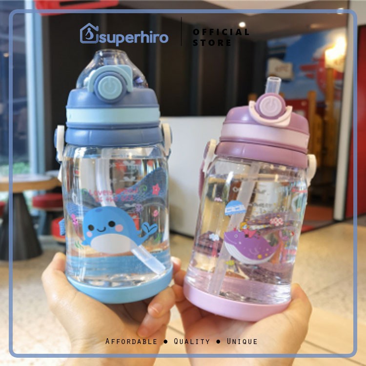 Botol Air Minum Anak Sedotan Tali Sekolah Kids Premium Bottle Boy Girl