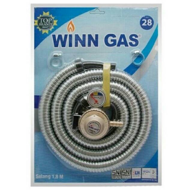 Paket regulator selang gas WINN GAS 1.8 meter