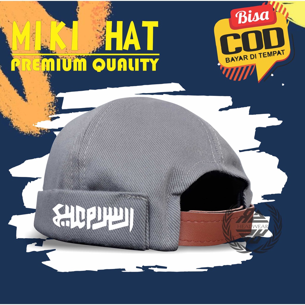 Topi Pria Dewasa Peci Uas (Mikihat) Logo Asalamualaikum Kaligrafi Muslim Kwalitas Import