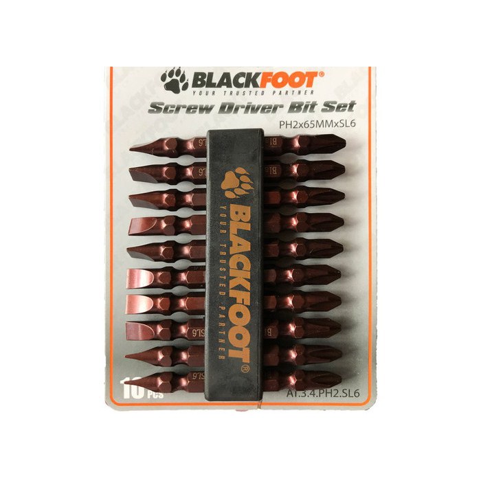 Mata Obeng Angin Mata Obeng Bor Plus Min 6x65 mm BlackFoot Plus Minus Drill Baut Sekrup Bolak Balik