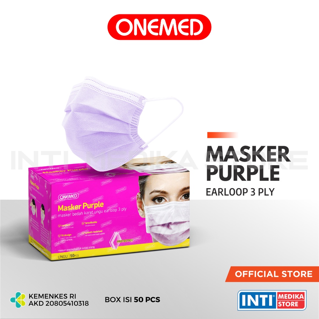 Jual ONEMED - Masker 3 Ply Earloop Medis | Masker Earloop 3Ply One Med ...