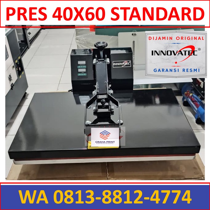 Mesin Press Kaos 40x60 Hitam Alat Sablon Heat Pres Baju Jersi Digital